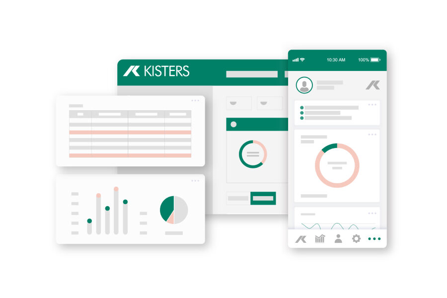 Mock-up of a KISTERS software application.