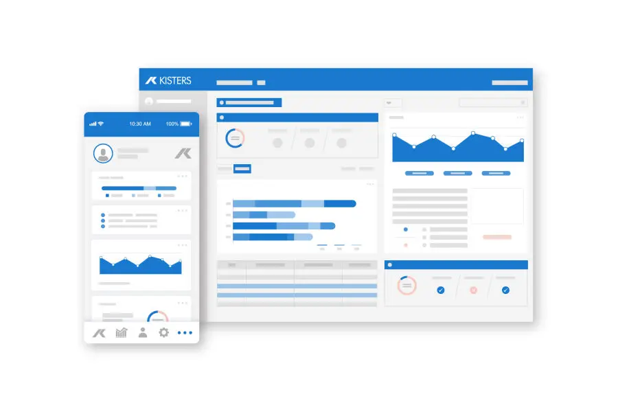 Mock-up of a KISTERS software application.