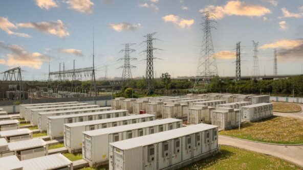 Energiespeicherbatterien in einem Umspannwerk